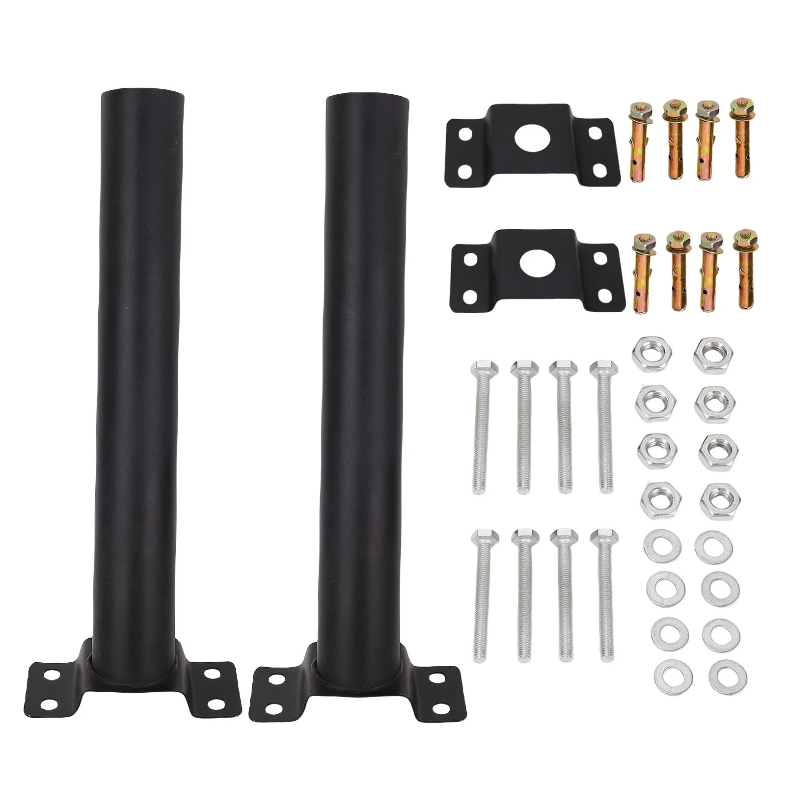 2 Set Solar Light Pole Mount Wall Mounted Solar Lighting Mounting Bracket Extension Pole Kit Alloy Steel
