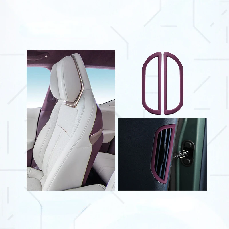 

Suitable For ZEEKR X 2023 Original Car Color Leather Decorative Frame for B-pillar Air Outlet