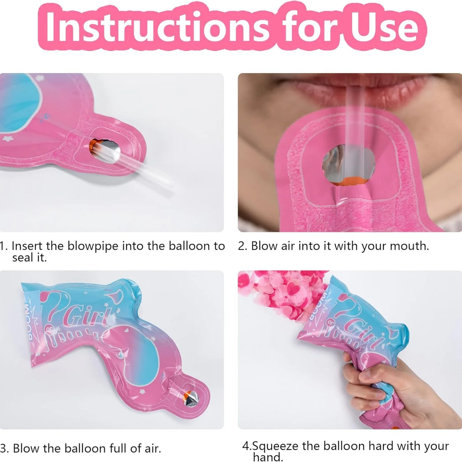 10 Stück Gender Reveal Konfetti-Ballon-Salutkanone, Er oder Sie Baby Junge oder Mädchen Party-Zubehör Dekoration – Detail 7