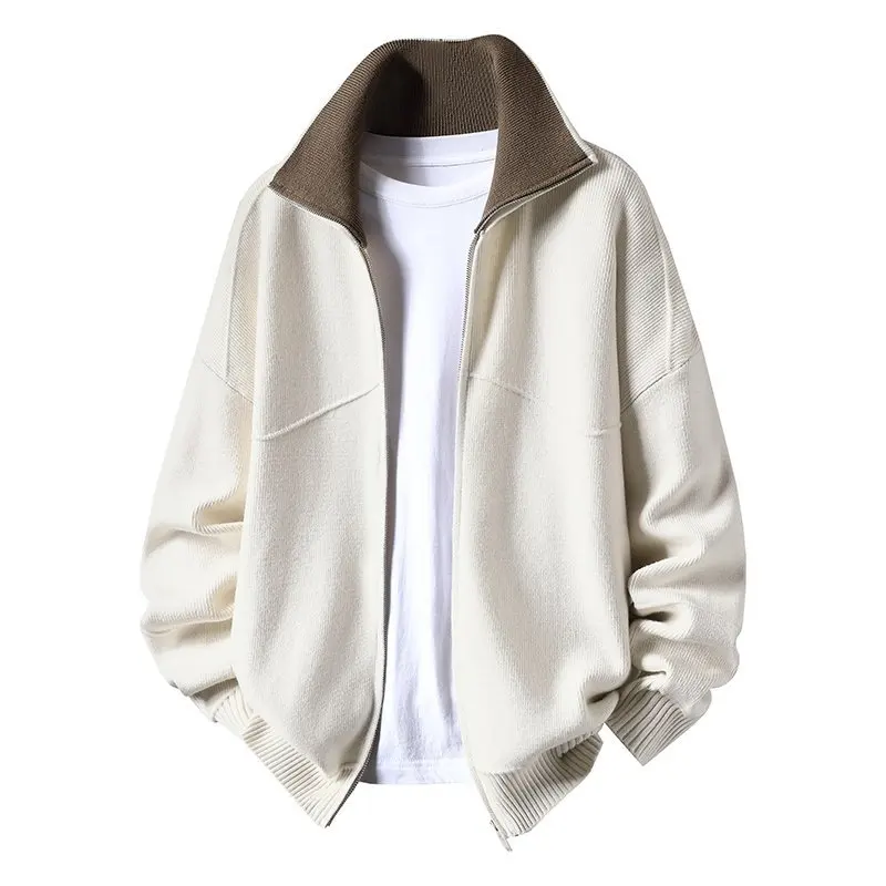 

Cardigan Sweater Man Clothes 2026 Korean Fashion Loose Men Casual Zipper Sweaters Long Sleeve Turn Down Collar Pull Homme 4XL-M
