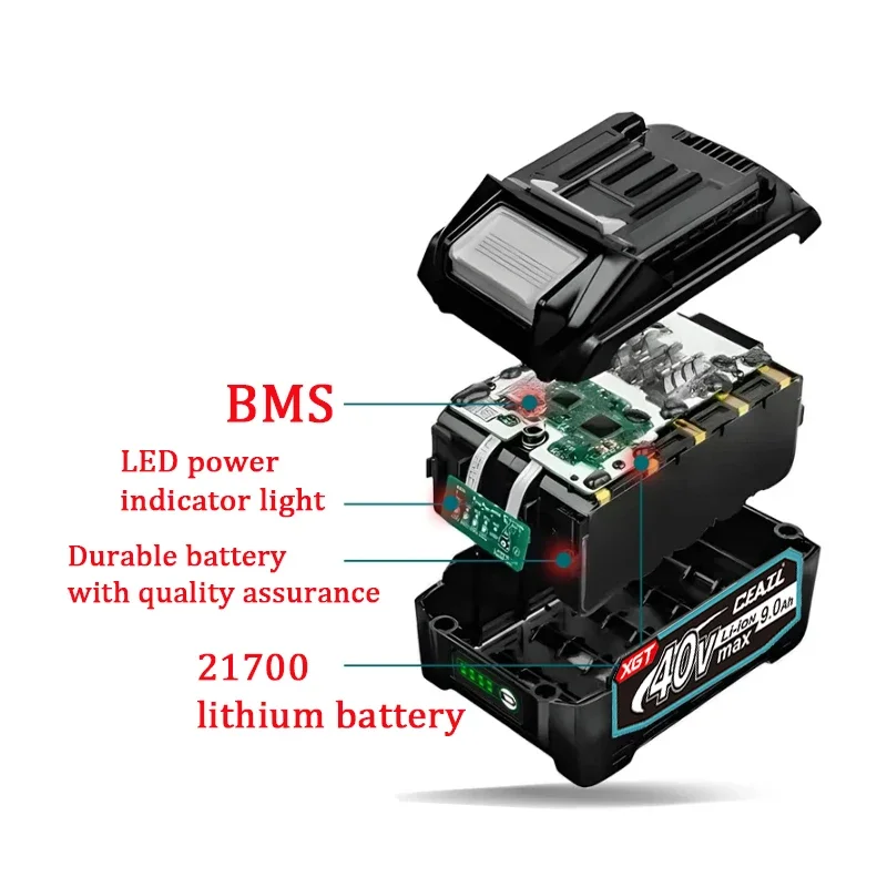 

Original CFATL 40V 9.0Ah Rechargeable Battery ,For Makita BL1830 BL1840 BL1840B BL1850 BL1860 40V Power Tools Battery