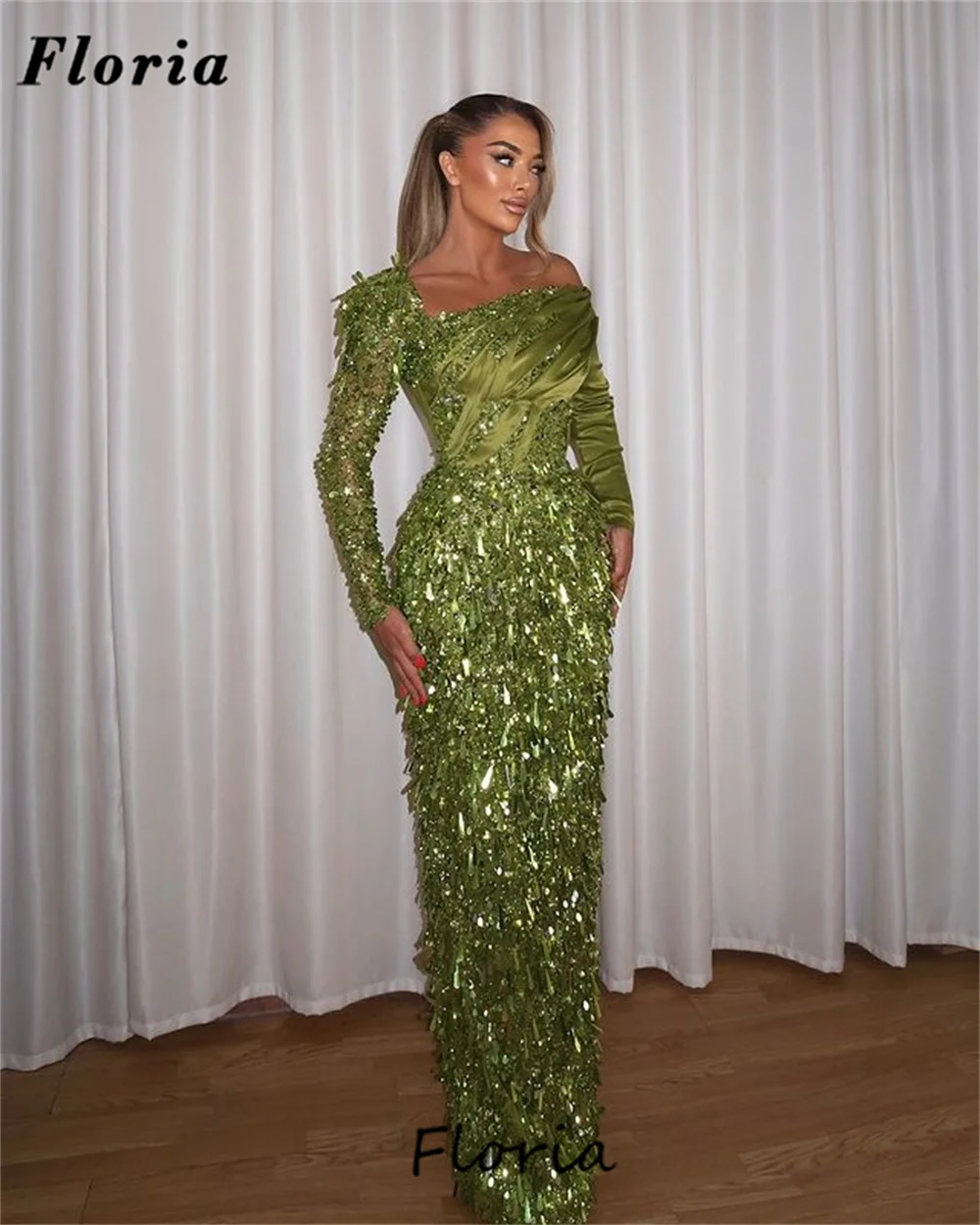 Aso Ebi Sequins Mermaid Evening Dresses Elegant Dubai Off Shoulder Prom Dress Robes De Soiree Beading Birthday Party Dress Bride