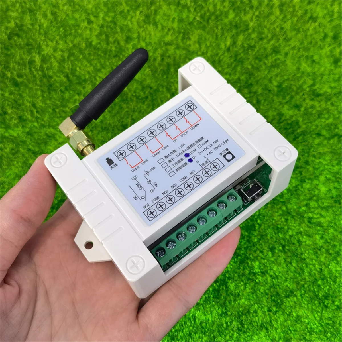 ABNJ 433MHz Industrial Wireless Remote Control Switch, DC 12V/24V/36V, 2CH Receiver