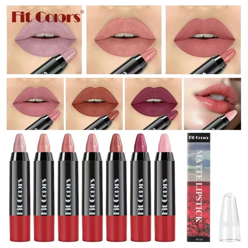 1pc 8 colori velluto opaco rossetti matita impermeabile lunga durata Sexy rossetto rosso antiaderente tazza trucco penna tinta labbra 2024