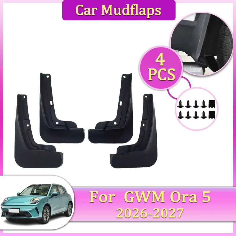 

For GWM Ora 5 Accessories Car Mudguard Parts 2026 2027 Auto Mud Protect Tires Mudflap Tool Splash Fenders Flare Cover Flap Guard