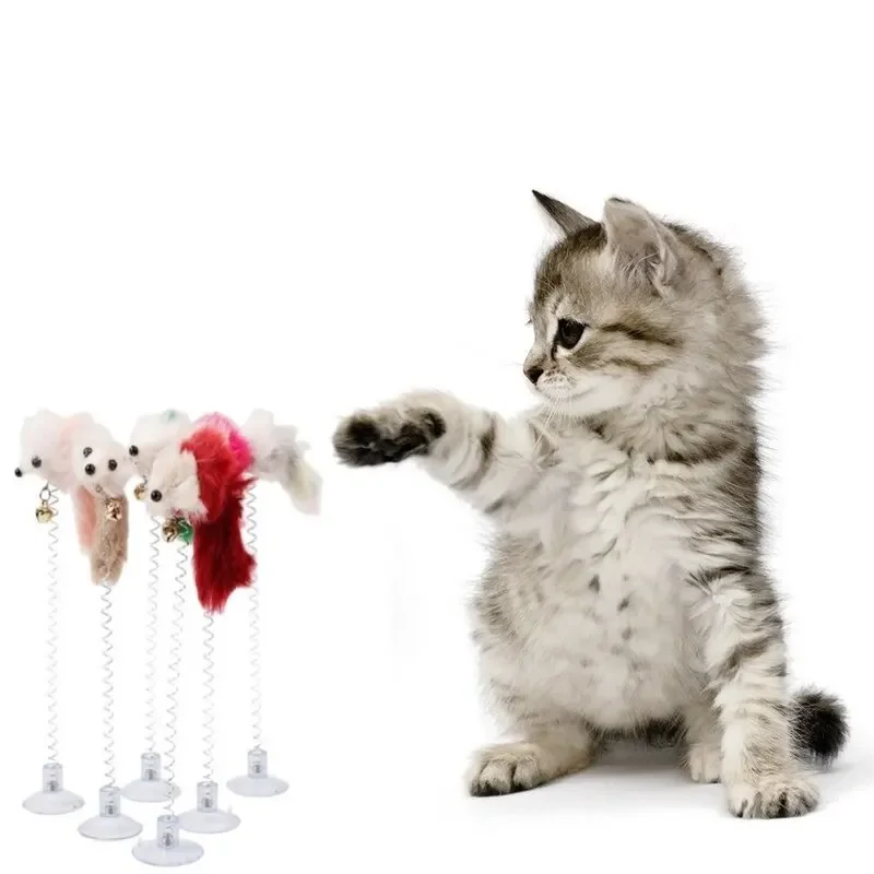 

Cartoon Pet Cat Toy Stick Feather Rod Mouse Toy With Mini Bell Cat Catcher Teaser Interactive Cat Toy