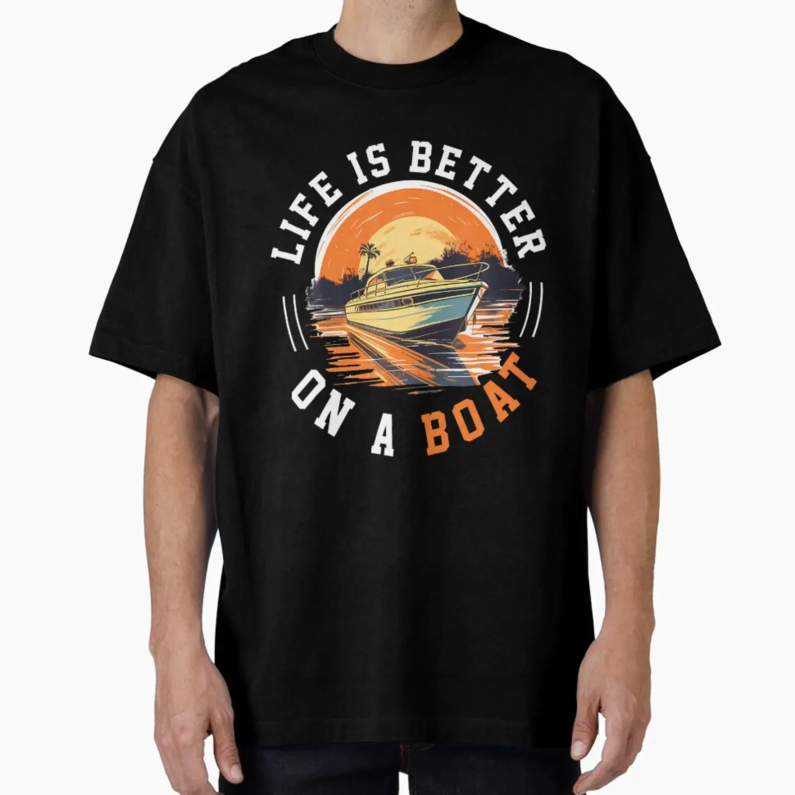 Boating Boat Captain Life Is Better On A designed and sold by nitchrommen0 vintage Washed homme Stretched fashion Versatile