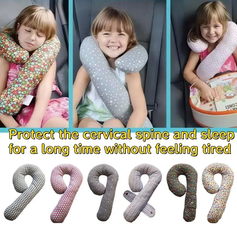 Almohadilla para reposacabezas de asiento de coche para niños, almohada para el cuello, dolor de cuello, soporte Cervical para coche/oficina/vehículo de viaje, artefacto para dormir U8Y3