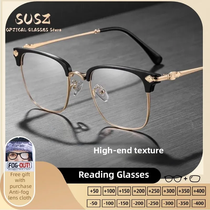 

SUSZ Casual Square Frame Reading Glasses Women High Quality Trendy Blue Light Blocking UV Protection Hyperopia Myopia Glasses