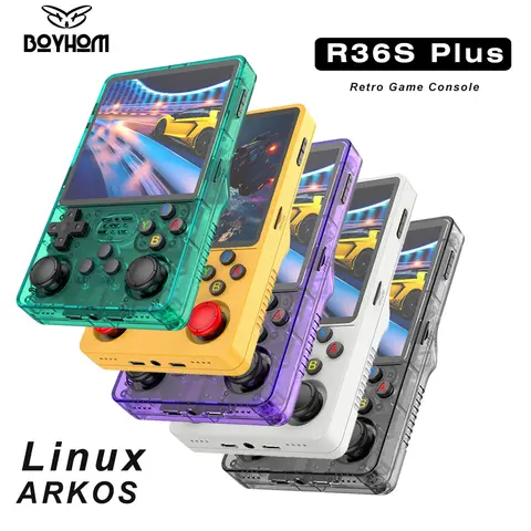 탑세일 4인치 IPS 대화면 R36S Plus 레트로 휴대용 게임기 Linux 64비트 시스템 RK3326 포터블 포켓 ARKOS 2.0 R36SPLUS