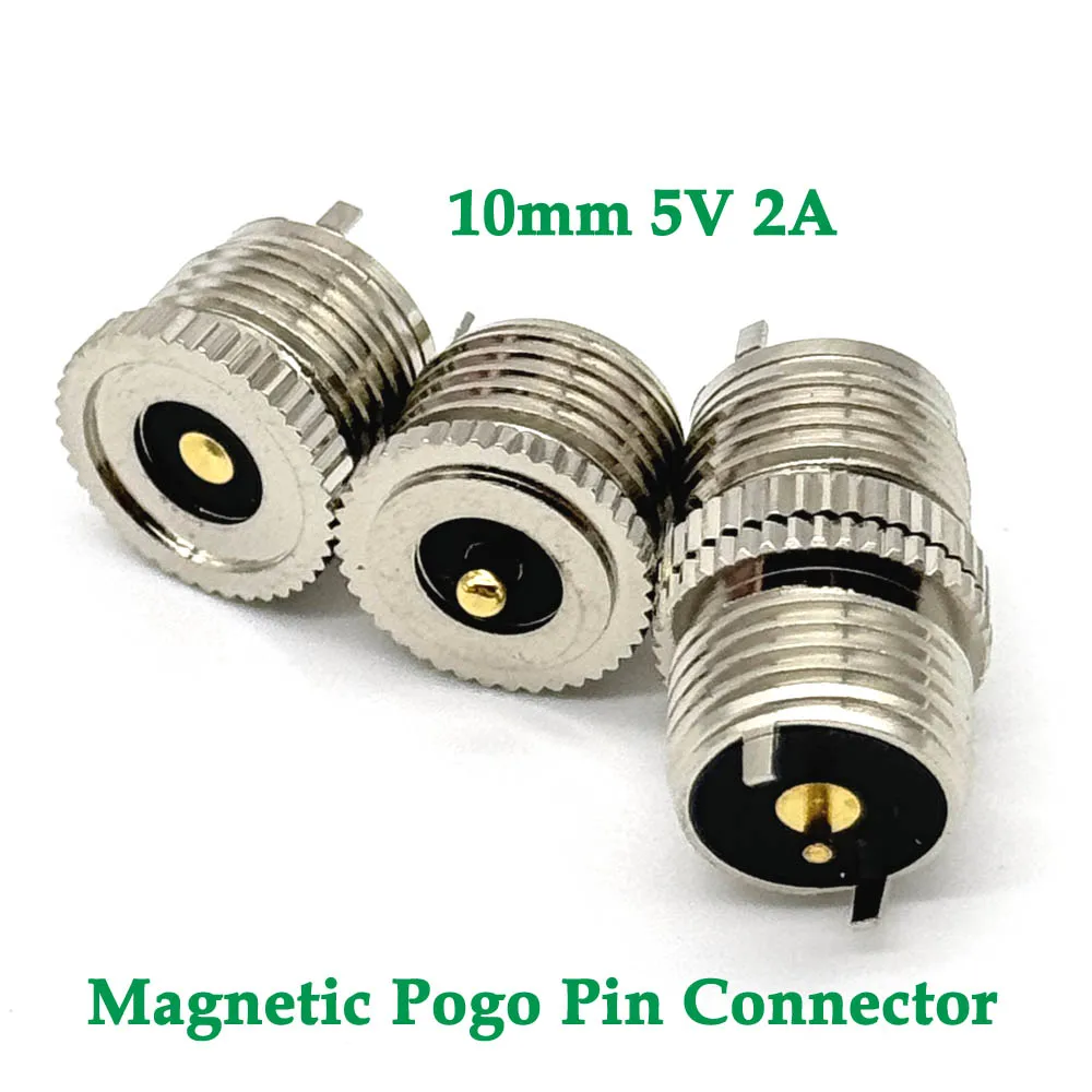 

2A DC Magnetic Pogo Pin Connector 2Pin Pogopin Male Female spacing 5V 10mm Spring Loaded DC Waterproof Power Socket