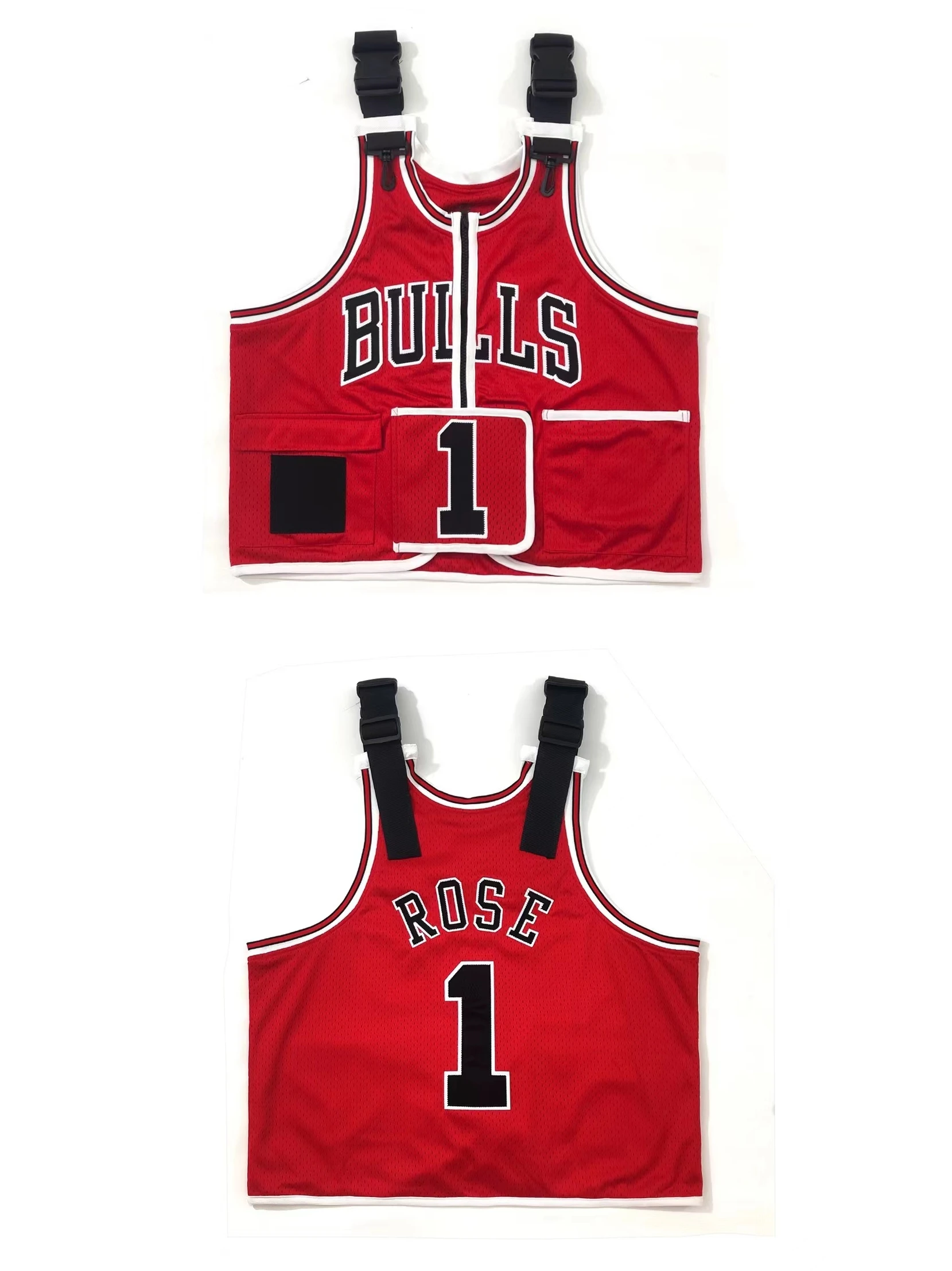 

Классическая красная бейсбольная куртка Chicago Ross Original, модернизированный тактический спортивный жилет, стильный городской жилет на молнии с V-образным вырезом