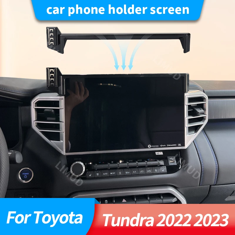 

Автомобильный держатель телефона на экране для Toyota Tundra 2022 2023, практичная модель, противоударный, с защитой от сотрясений и не блокирует вид