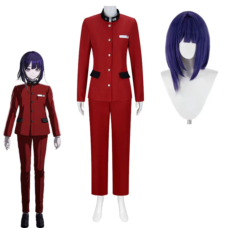 

Hundred Line Tsukumo Ima Косплей Костюм Парики Последняя Оборона Академия Твин Брат Красная Униформа Набор Хэллоуин Аниме Костюмы