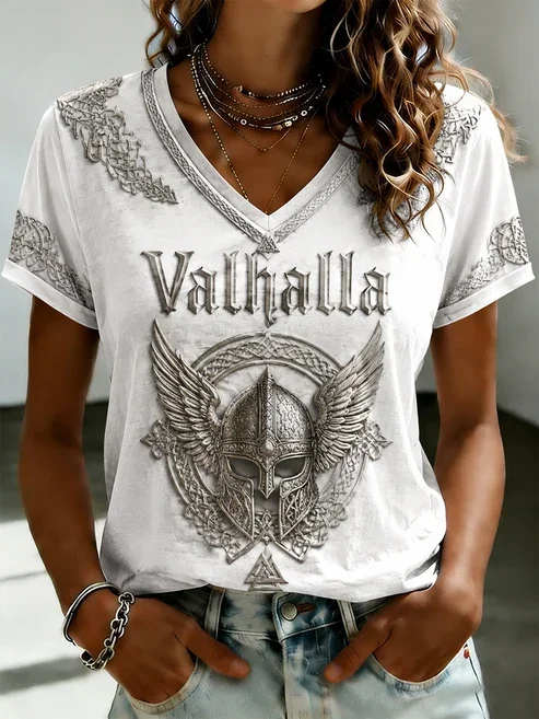2027 Summer New Style Men's Vintage Viking Style 3D Printed Outdoor Sports Breathable Quick-Drying T-Shirt Family Couple Version