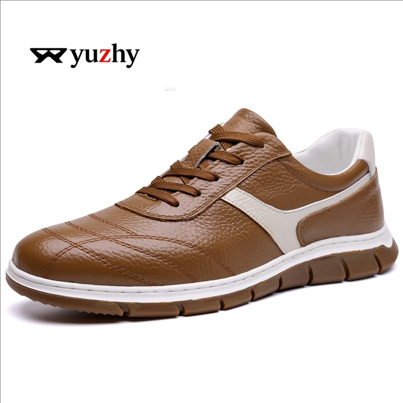 

Men's Fashion Casual Shoes Genuine Leather Upper Lace-Up Comfort Trainer for Walking, Outdoor, Business, and Leisure Activities