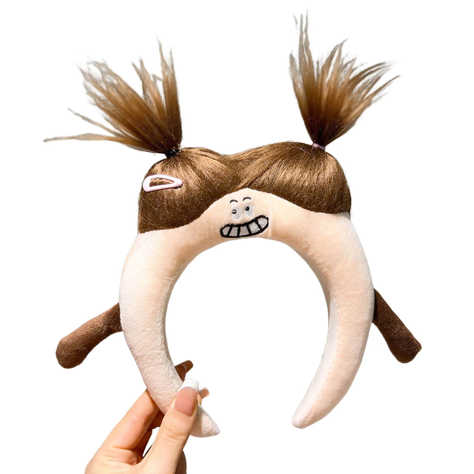 Funny Plush Headband Colorful Cartoon Monster Plush Doll Hair Hoop for Washing Face Makeup