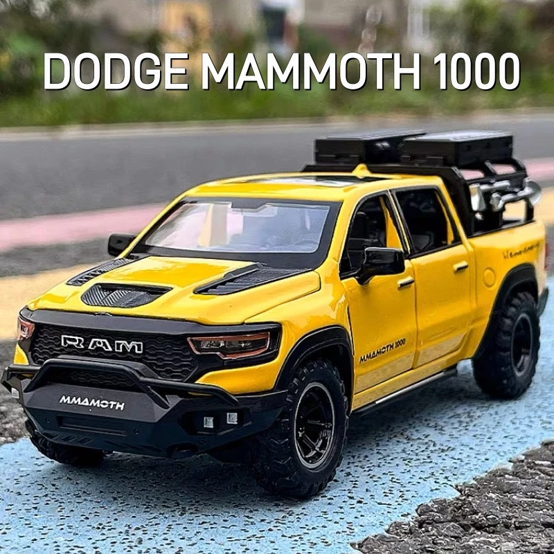 1:32 Dodge Mammoth 1000 RAM TRX Alloy Scale Trucks Diecast Metal Pickup Model Car Collection Sound＆Light Kids Toy Vehicles Gifts