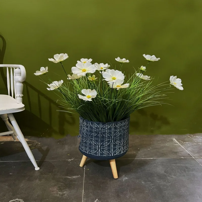 

60cm Artificial Sunflower Chrysanthemum Green Fake Grass Potted Landscape Outdoor Aesthetic Space Living Room Home Decor