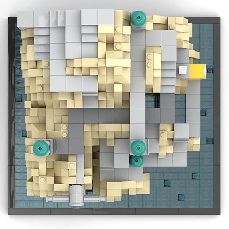 Street View Monument Valley-The Descent Middeleeuws Kasteel MOC Bouwstenen Villa Model Diy Baksteen Educatief Speelgoed Geschenken 1261PCS