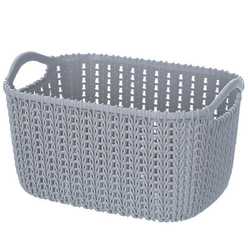 Washing Storage Frame Imitation Rattan Storage Basket Tabletop Small Storage Baske  Plastic Sundries Snacks Bathroom