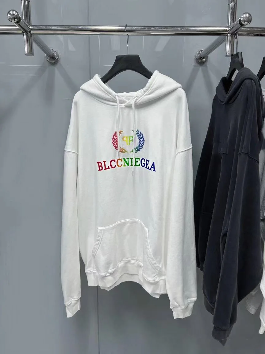 

BLCCNIEGEA High-Quality Fashion Trend Paris b Hoodie with Printed/Embroidered Letters Loose-Fit Pure Cotton Sweatshirt Unisex
