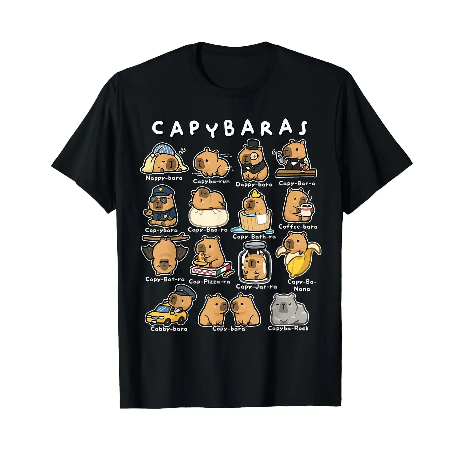 Cute Capybaras Puns Funny Rodent Meme Animal Lover Humor T Shirt vintage Washed Comfortable Top For Everyday Wear Soft