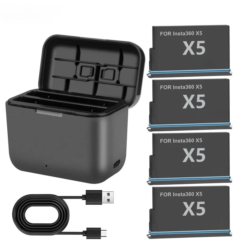 

2850mAh Replacement Battery And Fast Charging Storage Case For Insta360 X5 Outdoor Camera Accessories