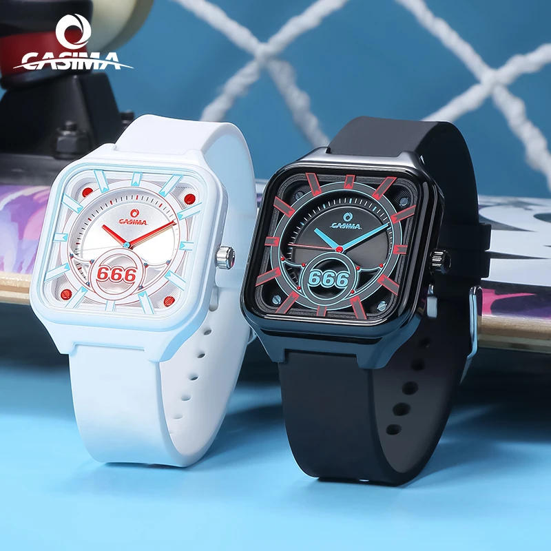 CASIMA Silicone Strap Sports Watches, Students Watches Couple Watches Quartz Movement, Waterproof, Model CS2152-1036