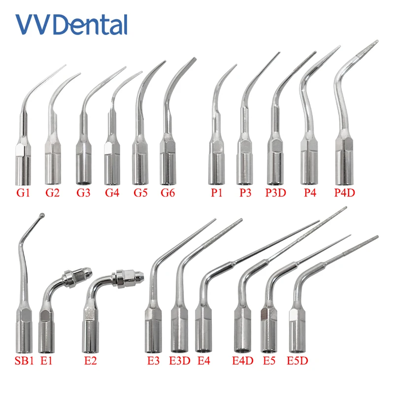 

VV Dental Ultrasonic Scaler Tip Scaling Periodontics Endodontics Endo Perio Scaling Tips G P E Fit For WOODPECKER UDS, EMS