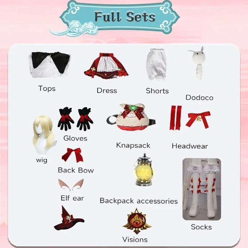 Genshin Impact Klee косплей цветущий звездный свет наряды персонажей костюм униформа жаккардовая ткань костюмы на Хэллоуин для Wo #   1