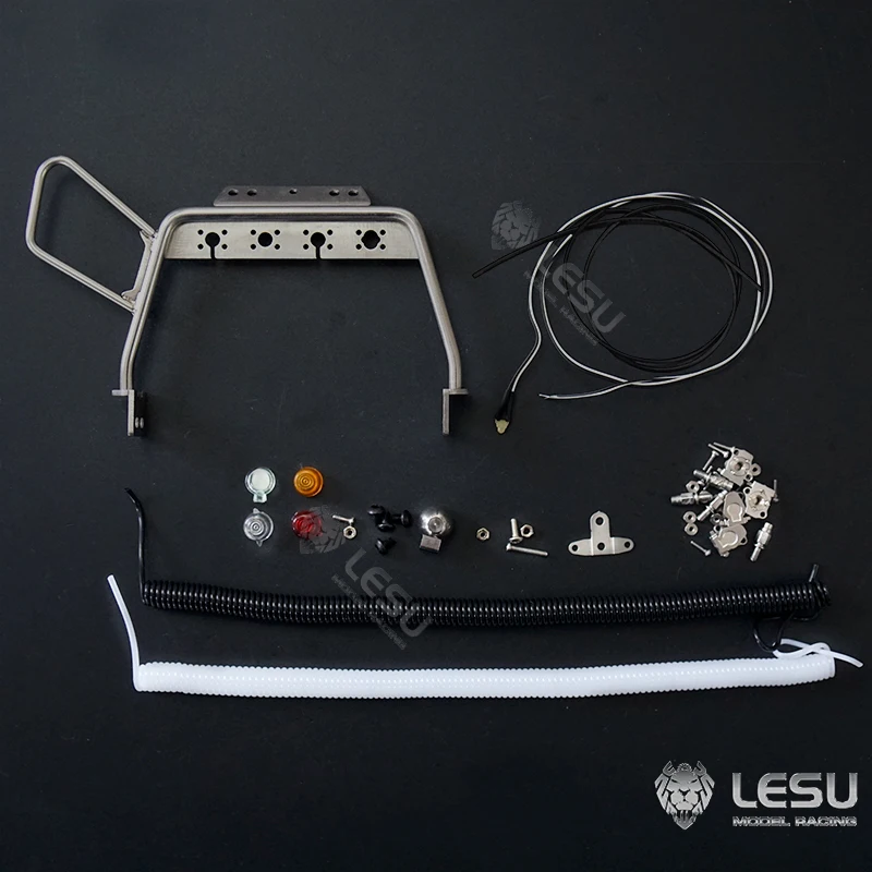 Refletor de rack de tubo traseiro de cabine de metal LESU de reposição para DIY 1/14 RC Tamiyaya modelo de caminhão trator brinquedos de controle remoto Th19138-SMT2