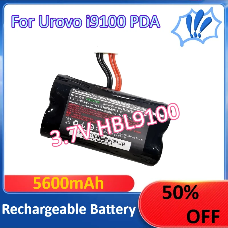 

3.7V HBL9100 Battery for Urovo i9100 PDA Rechargeable Li-ion Battery 5600mAh
