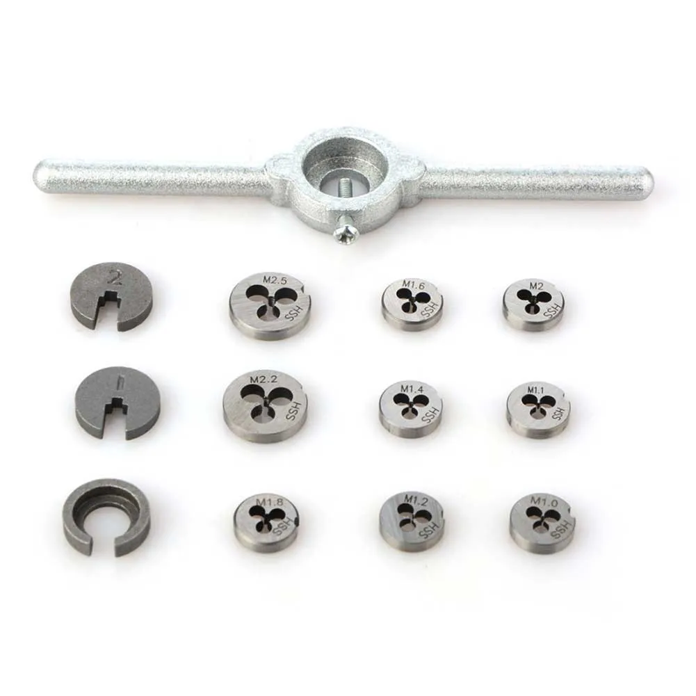 31pcs M1-M2.5 HSS Metric Tap And Die Set Thread Tap Tapping Tool Tap Die Wrench Set Hand Tools Thread Plugss Tap HSS Steel Tool