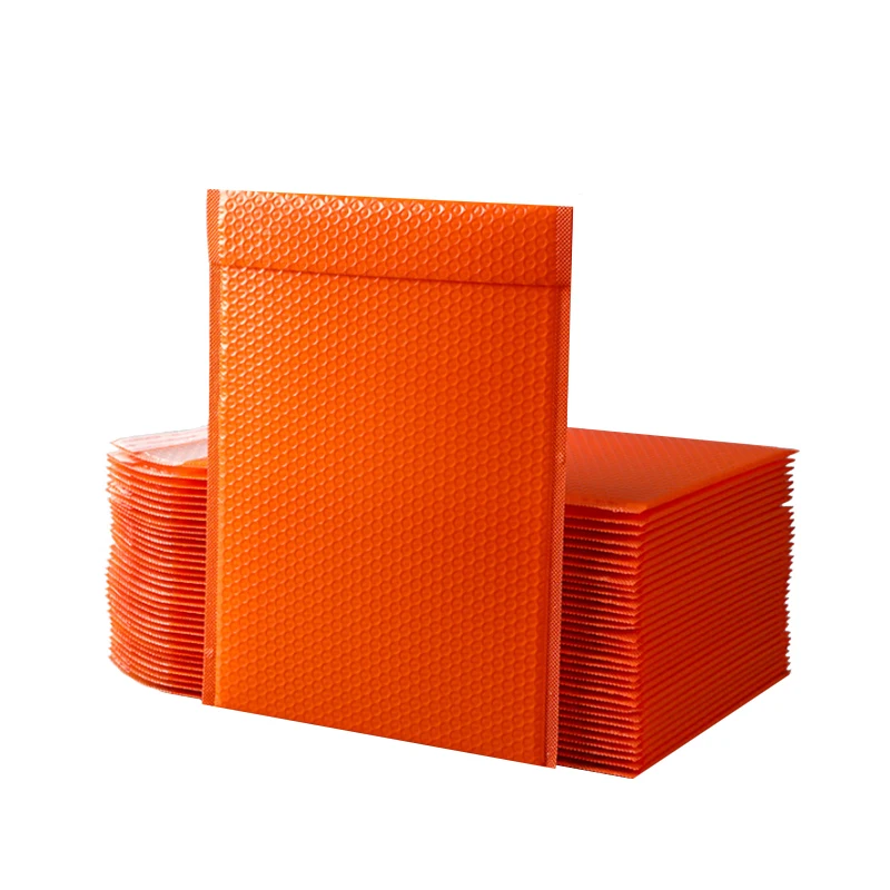 20 Stks/partij Schokbestendige Bellenmailers Feloranje Plastic Bubbelzak Zakelijke Verpakking Levert Kleding Verpakking Envelop 28X37Cm