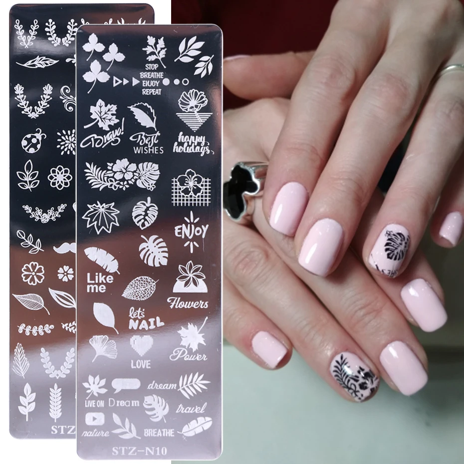 1pcs Nail Stamping Plates Flower Leaf Geometry Animals Image Stamp Templates Dreamcatch Manicure Print Stencil Tools LYSTZN01-12