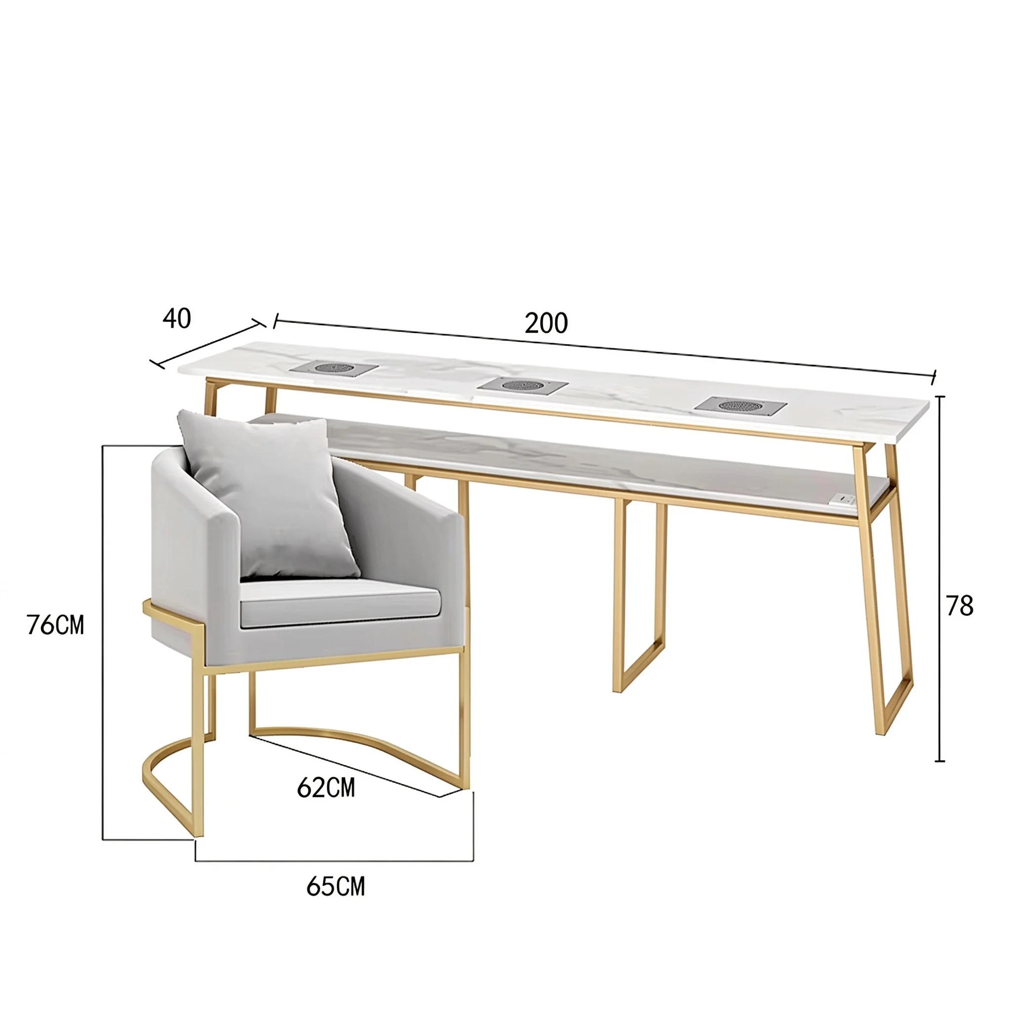Modern Nail Salon Furniture Set Custom Color Manicure Table and Chair for Beauty Shop 4