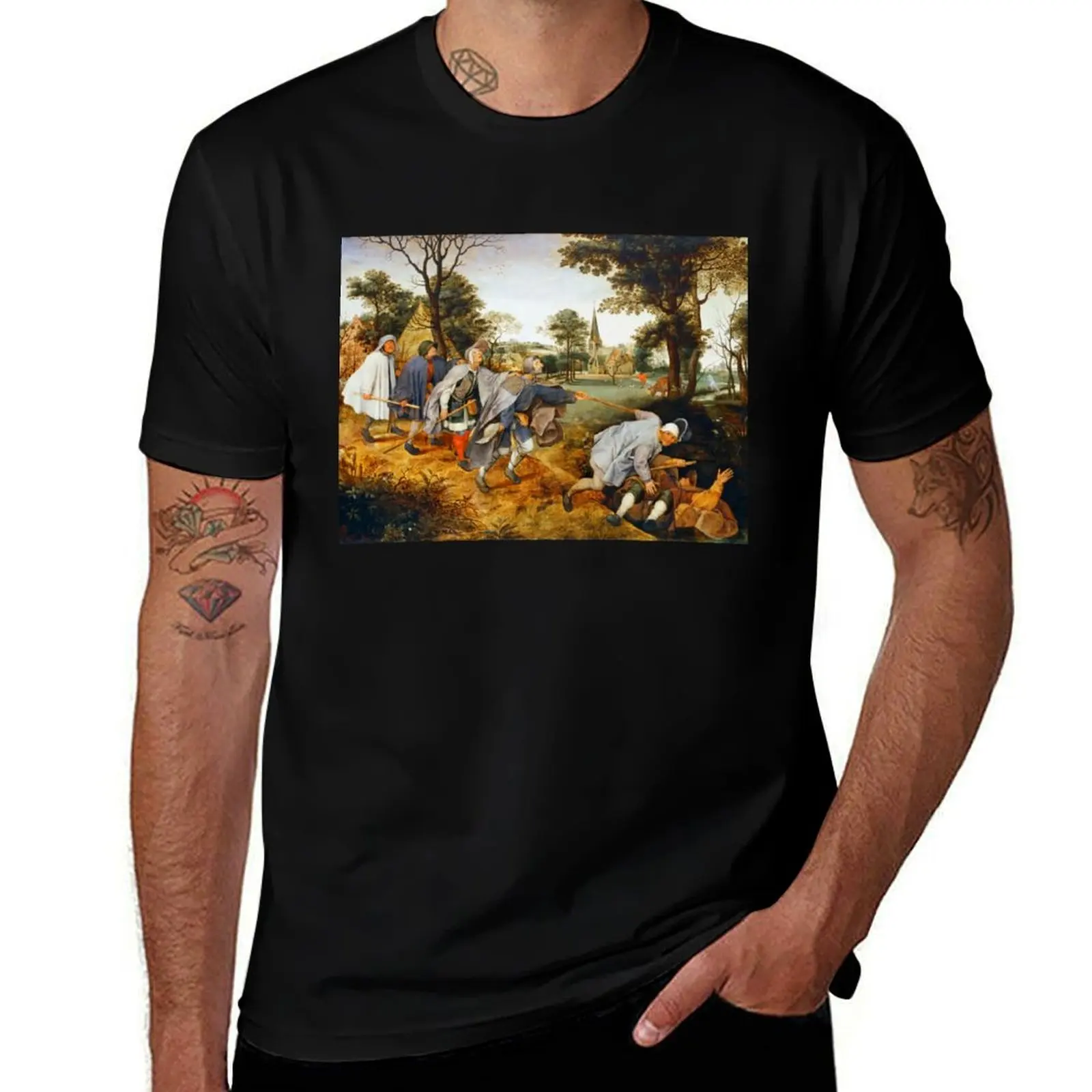 

Pieter Bruegel the Elder The Blind Leading the Blind T-Shirt mens graphic t shirts cotton t shirts man 100%