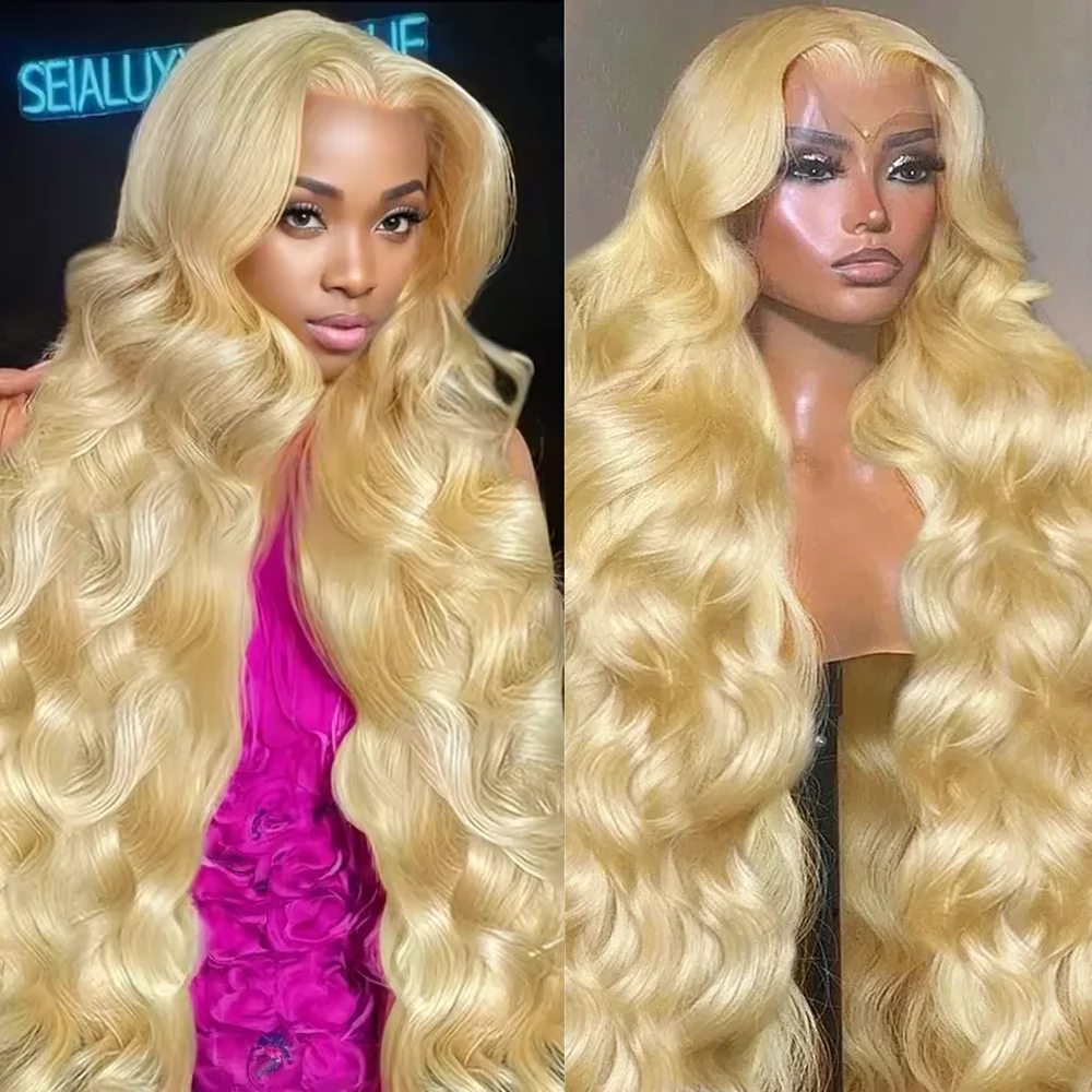 

13x4 13x6 HD Lace frontal wig Hair Body Wave Blonde human hair wigs 40 Inch HD Lace Honey Human Hair Wig For Women 200 Density