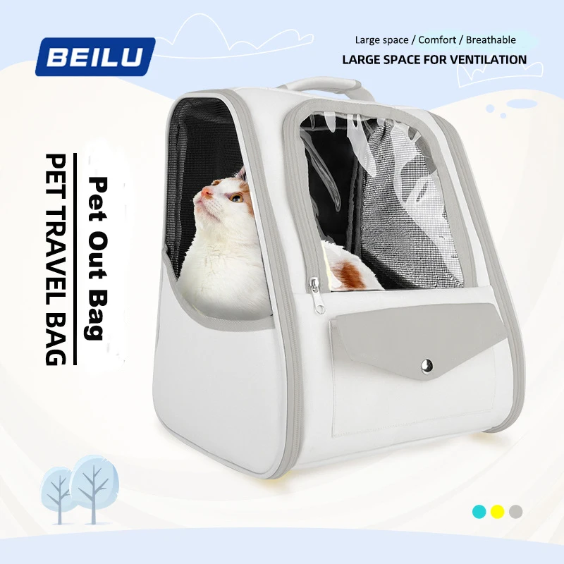 New Portable Transparent Handheld Pets Bag Travel Safety Carrier Soft-Sided Foldable Outdoor Carrier Bag Breathable Pet Supplies