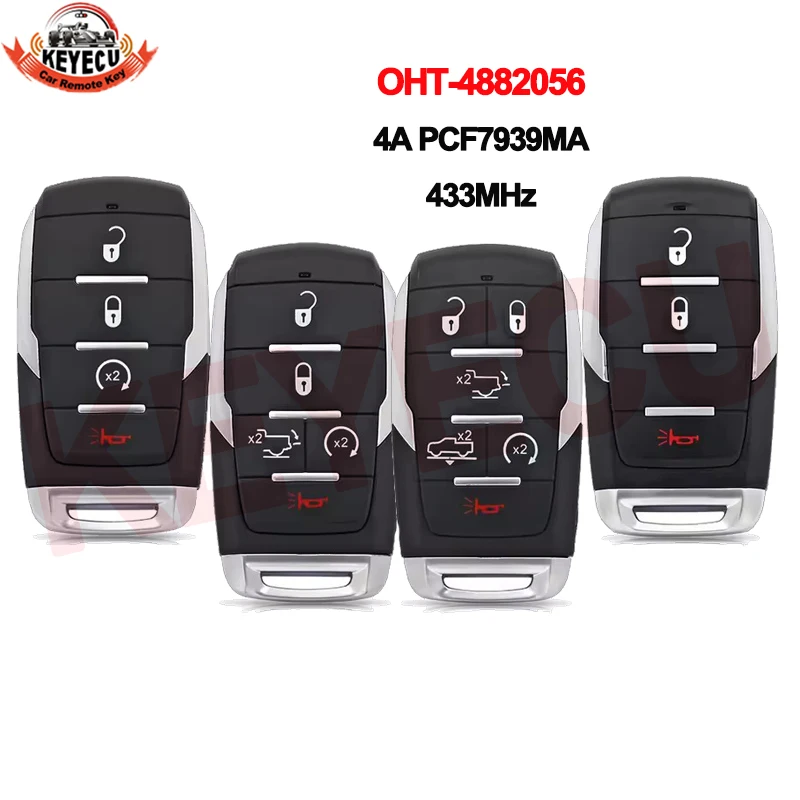

Умный бесключевой ключ Proximity Smart OHT-4882056 с чипом 4A, 433.92 МГц для Dodge RAM 1500 Pickup 2019-2022, 68291692AD, 68291691AD