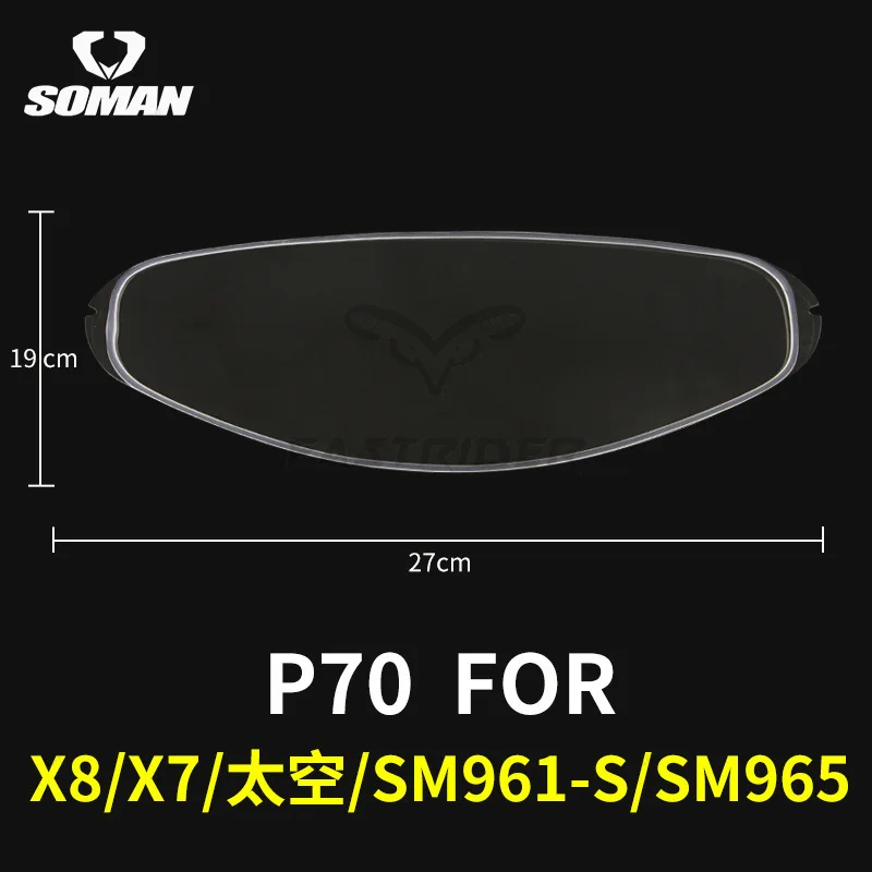 

SOMAN motorcycle helmet lens anti-fog sticker for SM961-S/SM965/X8/X7/space snap-on visor