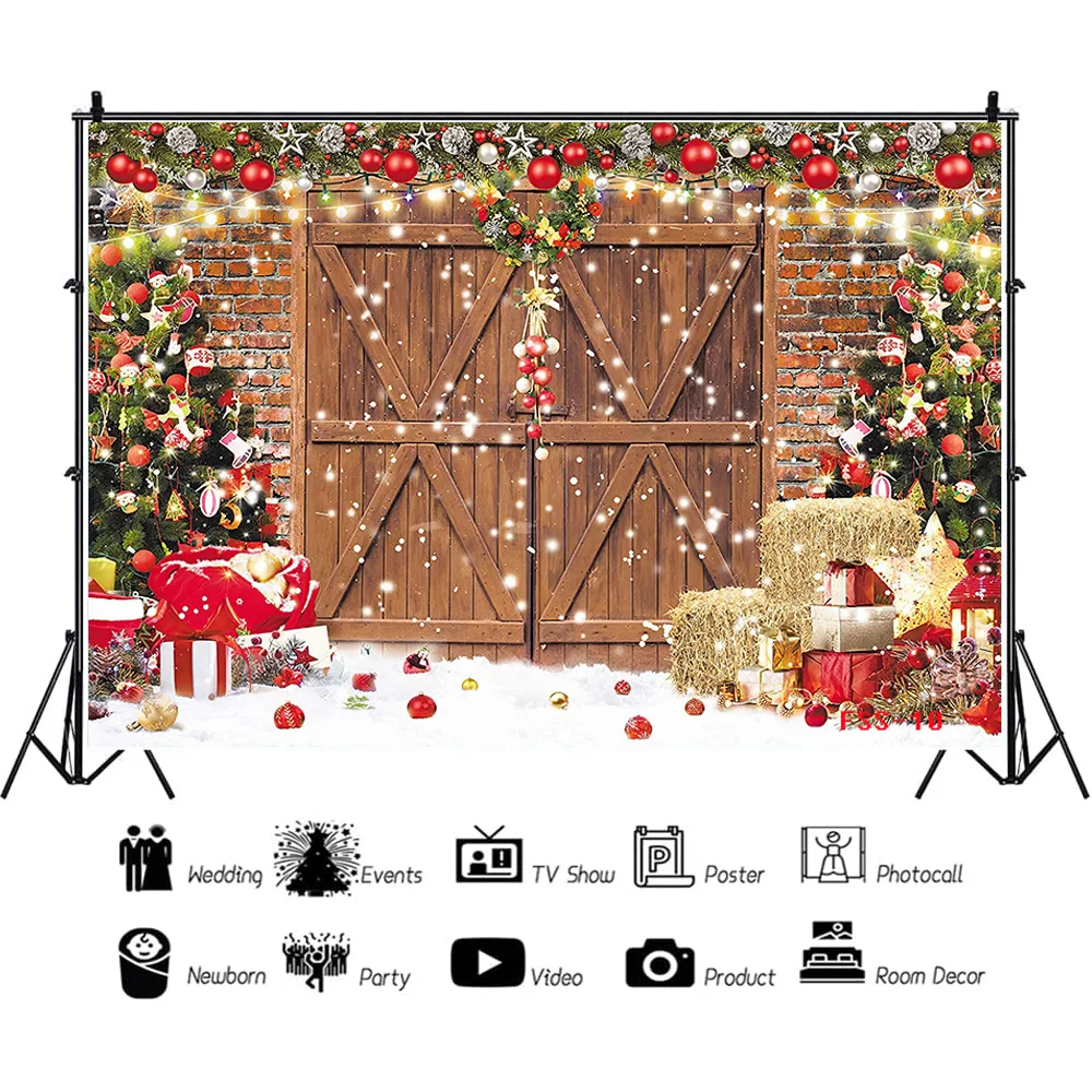 

Elegant Christmas Interior Home Decoration Pine Tree Photography Backdrops Props Children Family Photo Studio Background AA-53