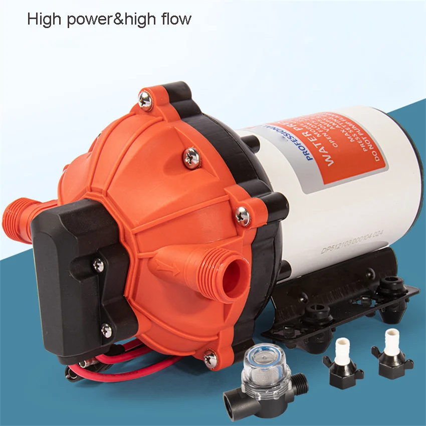 

Self Priming High Pressure Flushing 12V DC Industrial Diaphragm Water Pump Yacht Large Flow 12V 24V Spray