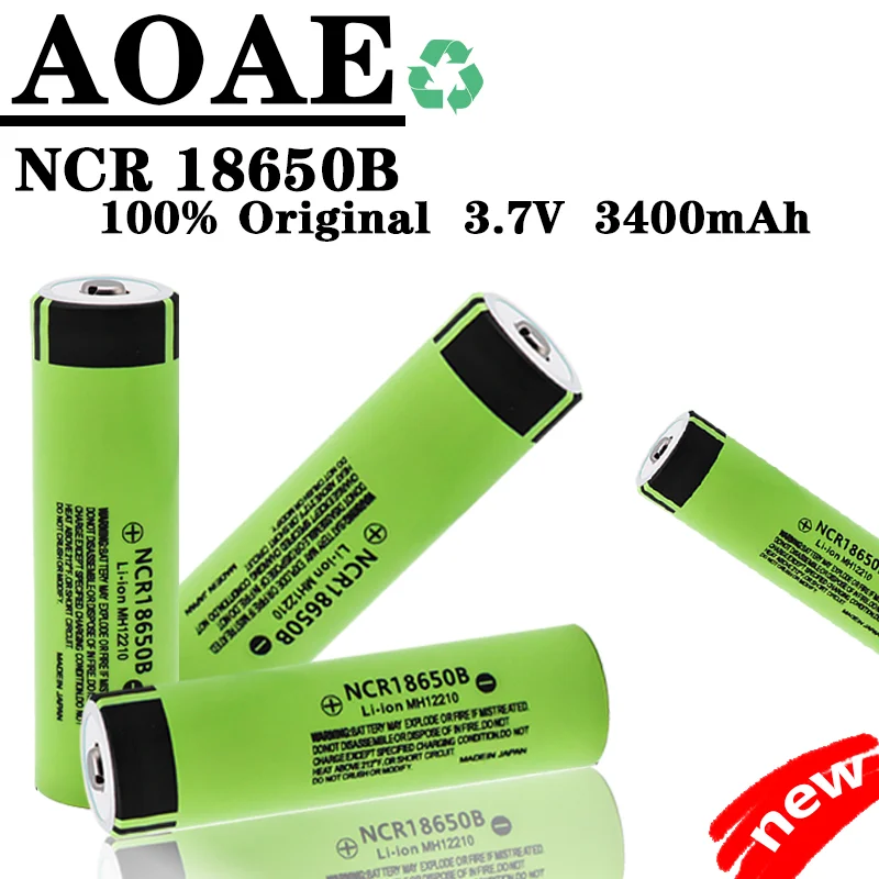 New Original NCR 18650B Battery 3.7V 3400mah Rechargeable Li-ion Battery for Counter Lamp Flashlight Power Tools Torch Headlamp