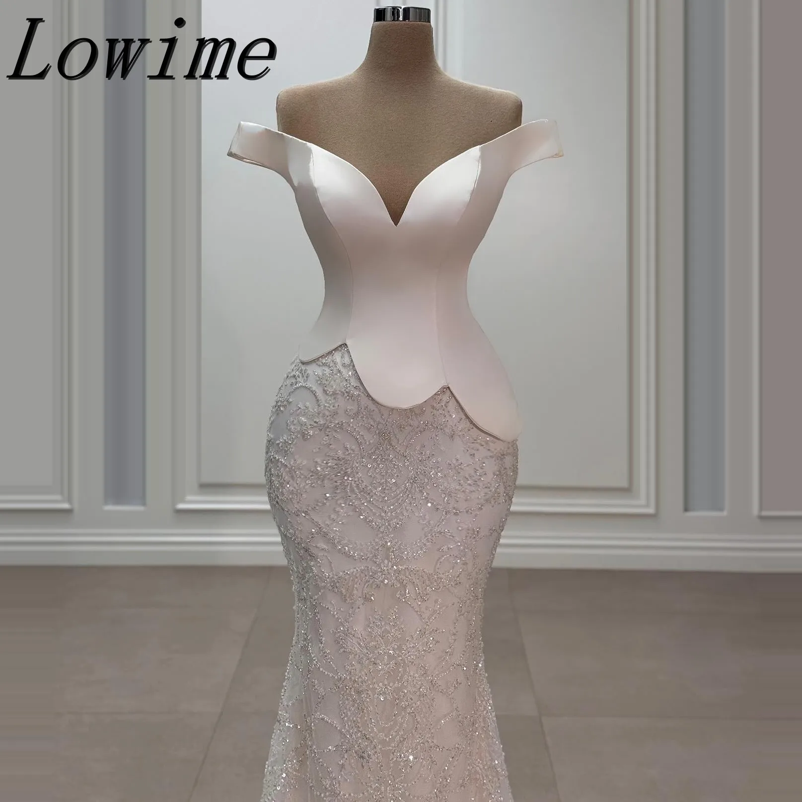 Chic Light Pink Beading Prom Evening Dress 2-Piece Set Handmade Off-Shoulder Maxi Formal Gown for Special Occasions Customizable