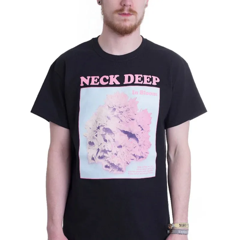 Hot Summer The British Pop-punk Band Neck Deep Is Deeply Involved in This Vintage-patterned American-style Short-sleeved T-shirt
