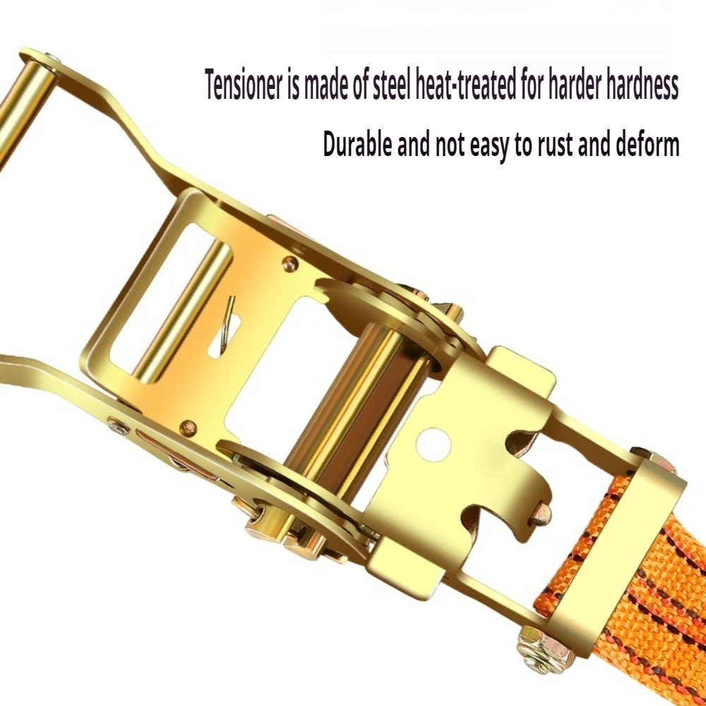 Load Winch Towing Rope 3/4/5 Meter Car Strapping Belt Tensioner 40mm Ratchet Tie Down Thickened Truck Strapping Rope Fastener