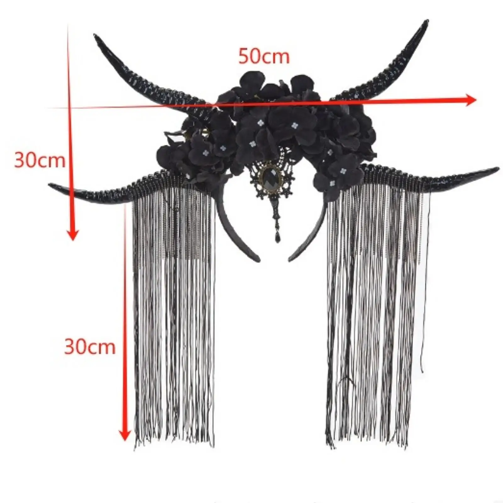 여성용 꽃 헤어 후프 사진 소품, 할로윈 영양 뿔 머리띠, 성인 소녀 무대 쇼 코스프레 축제 헤어밴드