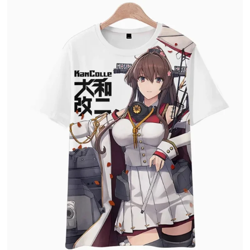 

2025 год, аниме Kancolle Yamato, футболка с короткими рукавами, летний костюм для косплея, повседневные студенческие свободные топы